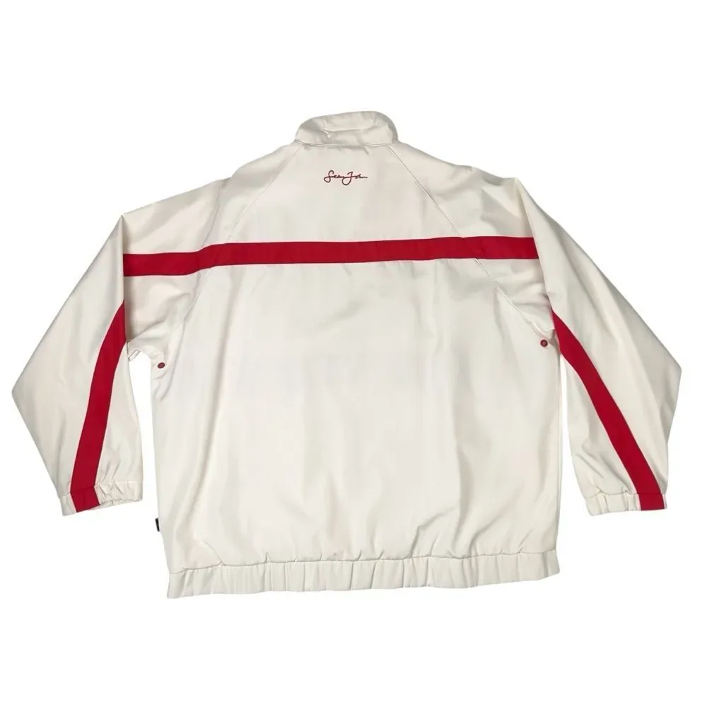 Vintage Sean John Jacket Mens XL Ivory Red Full Zip Hip Hop Y2K